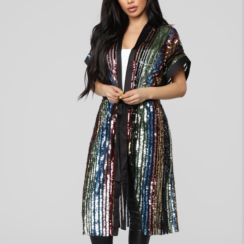 Multi Colored Sequin Kimono